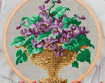 Vintage Cross Stitch Pattern PDF: 19th Century Floral Sampler