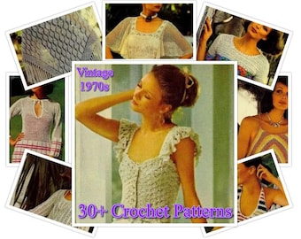 1970s Crochet Pattern PDF Bundle: 30+ Women's Outfits (Digital Download)