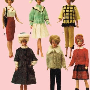 Vintage naaipatroon modepoppen 11-1/2&quot; garderobekleding voor poppen McCalls 7431 digitale download pdf