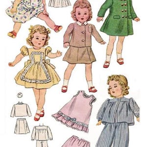 以下が含まれることがあります： 若い女の子向けのさまざまな衣装が描かれた、ヴィンテージの紙人形の画像。 衣装には、ドレス、コート、スカートスーツ、パジャマが含まれます。 イラストはレトロなスタイルで、ソフトな色と詳細なデザインが特徴です。