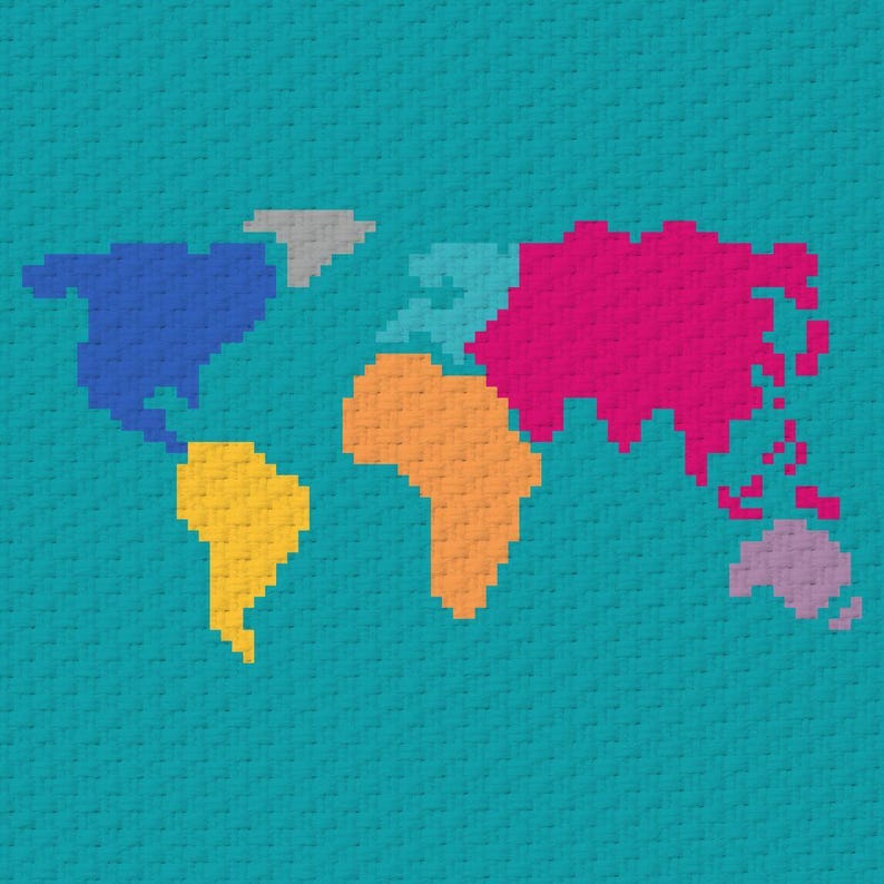 World Map Crochet Pattern C2C Digital Download PDF Counted for ...
