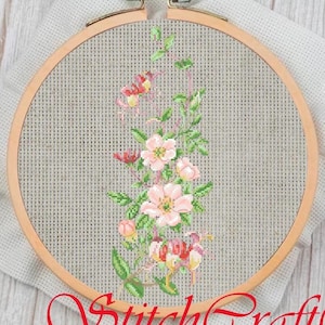 Flowers Counted Cross Stitch Pattern PDF - Modern Pattern - Embroidery Flowers