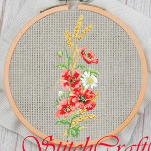 Flowers Counted Cross Stitch Pattern PDF - Modern Pattern - Embroidery Flowers
