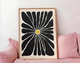 Blomvastryck, bohemiskt blomvastryck, neutral botanisk heminredning, modern trendig poster (digital nedladdning)