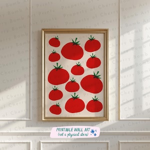 Tomato Art Print, Kitchen Wall Art, Food Art, Italian Wall Art, Mediterranean Print, Printable Wall Art, Eclectic Kitchen, Eating Wall Art