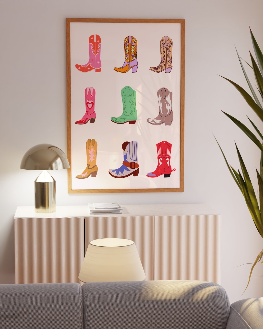 Preppy Cowgirl Dorm Room Wall Art Decor, Cowgirl Boots Art Print, Cowgirl Boots Poster, Western ...