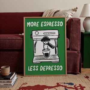 Impresión artística de espresso, decoración de cafetería (descarga digital)