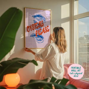 Impresión de arte de pared de ostras, arte de pared de cocina, arte de pared de moda, arte de pared de mariscos, póster de ostras, regalo para amantes de las ostras, arte de pared de ostras por favor