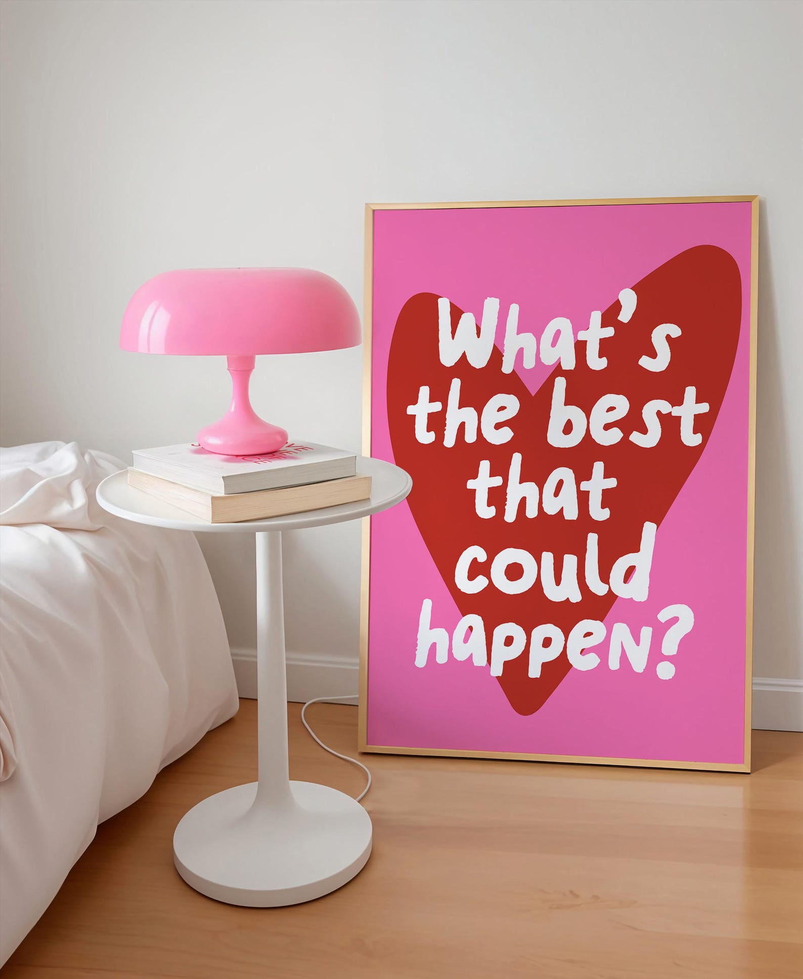 Uplifting Quote Art Print, Pink Preppy Wall Decor, What's the Best That ...