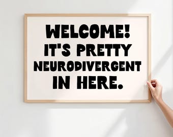 Willkommensbild für Neurodiverse, Wanddekoration für Menschen mit Autismus und ADHS (Digitaler Download)