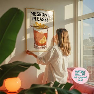 Negroni Please Art Print, Trendy Bar Cart Art, Happy Hour Prints, Liquor Wall Art, Negroni Wall Art, Cocktail Wall Art, Digital Art