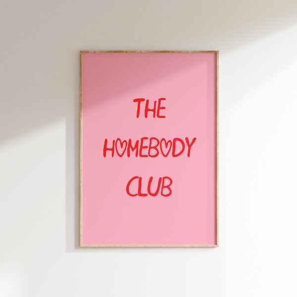 The Homebody Club Art Print, Homebody Wall Art, Self Care Poster, Trendy Art Prints, Printable Wall Art, Girl Apartment Decor,The Couch Club