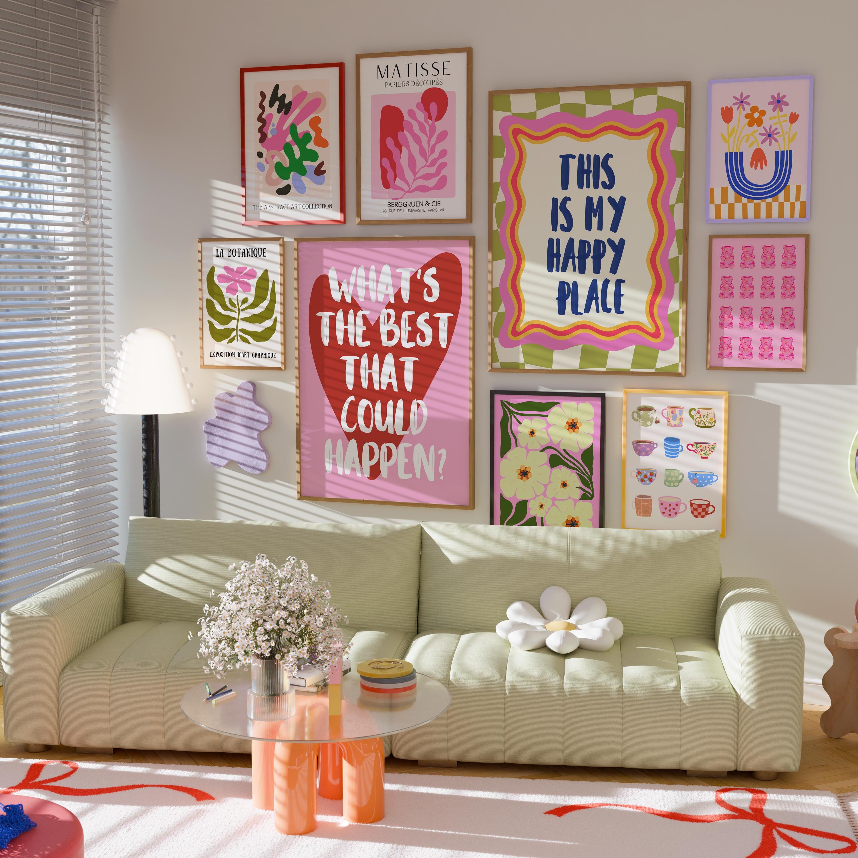 Fun Gallery Wall Art, Set of 17 Art Prints, Eclectic Bundle Set