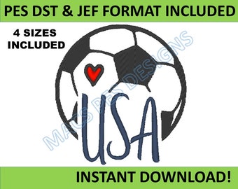 usa football ball embroidery PES JEF DST design Embroidery files Instant download world cup 2022 4 different sizes included brother janome