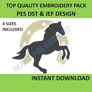 Horseshoe Embroidery Design, Horseshoe embroidery pattern for embroidery machine - 4 SIZES machine embroidery file - INSTANT DOWNLOAD