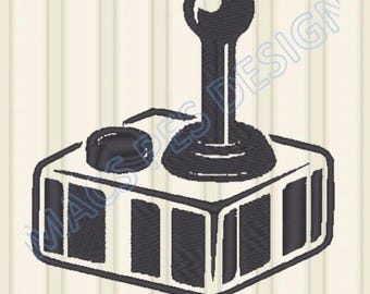 Diseño de bordado de control de videojuego. Minicontrol de videojuego. Diseño de bordado a máquina. Puntadas rellenas para control de videojuego.