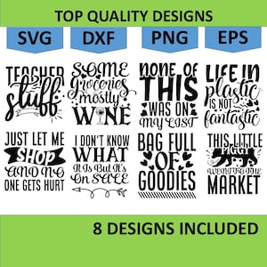 8 Tote Bag SVG Bundle, Funny Tote Bag Svg, Funny Quotes svg, Tote Bag Png, Tote Bag Sayings, Mom Bag Svg, Market Bag svg, Digital Download