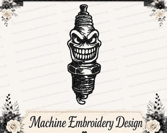 Spark Plug Embroidery Design PES JEF DST cars Embroidery Machine engines 4 Sizes , mechanic Embroidery Machine Designs instant download
