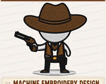 Cowboy Embroidery Designs PES JEF DST boot Embroidery Machine 4 Sizes pack hat Embroidery Design instant download western instant download