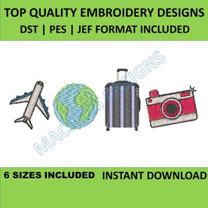 Travel Embroidery Design, Travel Embroidery File, Trendy Embroidery Design, Embroidery Design for Sweatshirt, Vacation Embroidery Design