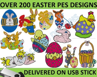 Easter Embroidery files on USB STICK Machine Embroidery files to embroider over 200 pes files easter embroidery pack PES designs Machine