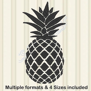 Pineapple Machine Embroidery Design - Pineapple Embroidery Files - 4 sizes - Instant Download Outline PES JEF DST