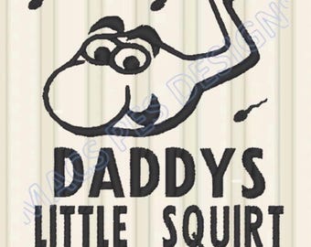 Máquina de bordar Daddy's Little Squirt PES JEF DST, diseños de máquina de bordar JEF, archivo DST de máquina de bordar JEF, diseños DST de chaleco para bebé