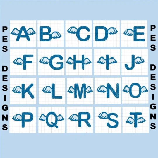 4 Sets of Full Fonts PES Designs on USB Brother Machine Embroidery ...