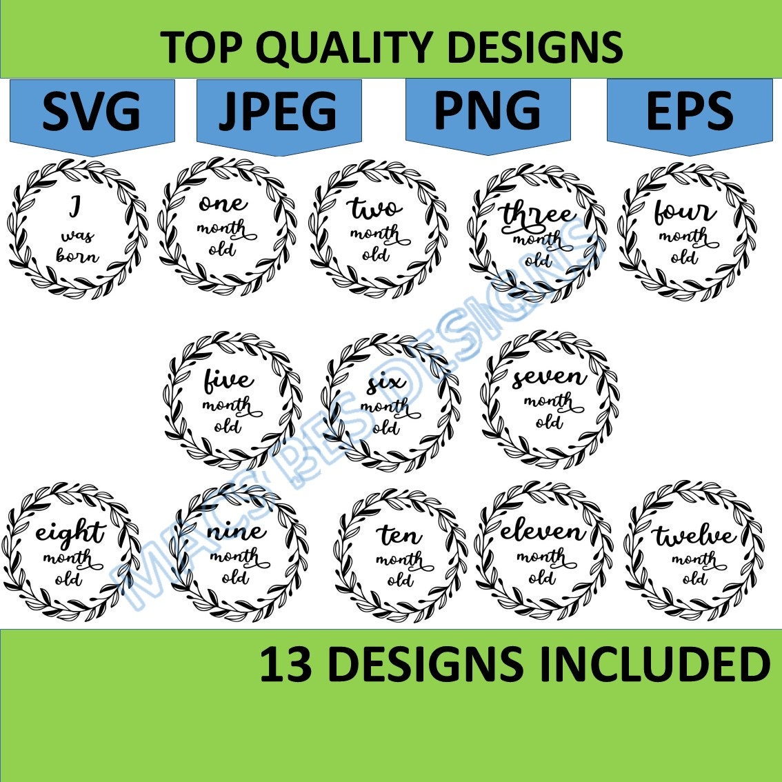 Cute Baby Milestone Rounds SVG Bundle, Monthly Milestone Svg, Baby ...