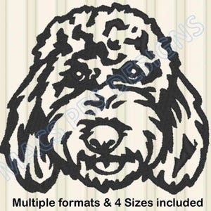 Labradoodle Dog Embroidery Designs, Machine Embroidery Pattern, Download, Cute Doodle Peaking, Dog Glasses Face Scheme, Pet Dst Jef Exp File