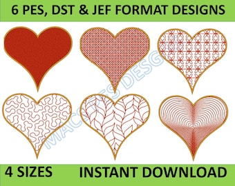 Heart Applique Embroidery Design. Heart embroidery design. Valentine applique. Love applique embroidery. Heart machine embroidery design.
