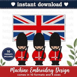 British Guards Embroidery Designs PES JEF DST soldier Embroidery Machine 4 Sizes pack royal Embroidery Design xxx shv csd pes exp hus vip