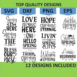 Spring svg bundle, Easter svg, Welcome spring svg, Flower svg, Spring svg, Hello Spring Svg, Spring is Here Svg, Spring quote bundle eps dxf