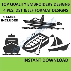 Boat embroidery pack PES JEF DST sailing boat Embroidery Design Machine Embroidery speed boat Embroidery File Embroidery brother sea pes