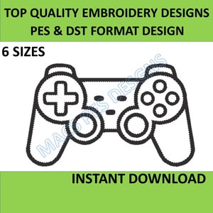 Game Controller Embroidery Design Gamepad Outline Machine Embroidery File, Joystick Machine Embroidery Instant Download gamer console