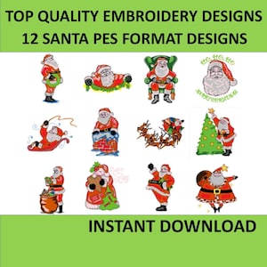 Santa designs - PES designs Machine Embroidery files instant download brother file pack embroider christmas xmas father christmas santas