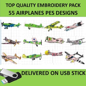 Airplanes embroidery designs on USB Machine 55 Embroidery files including World War 1 Planes aviation