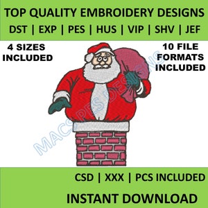 Fat Santa Embroidery Design PES JEF DST xmas Embroidery Machine 4 Sizes Christmas Embroidery xxx Machine Designs shv csd pes exp hus vip