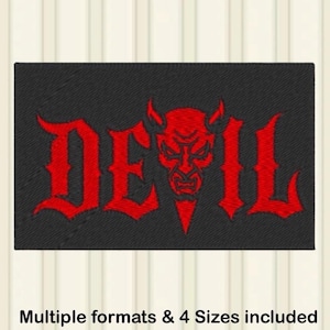 Devil Embroidery Design, Devil Embroidery machine File, Devil Biker Jackets Design, Devil Embroidery Pattern, 4 sizes instant download