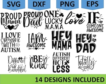 Pakiet SVG z motywem autyzmu | Pliki SVG Cut | natychmiastowe pobranie | do druku grafika wektorowa | Świadomość autyzmu | Pakiet SVG z motywem autyzmu