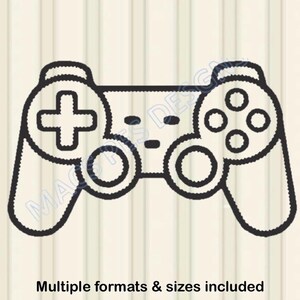 Game Controller Embroidery Design Gamepad Outline Machine Embroidery File, Joystick Machine Embroidery Instant Download gamer console