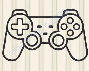 Game Controller Embroidery Design Gamepad Outline Machine Embroidery File, Joystick Machine Embroidery Instant Download gamer console