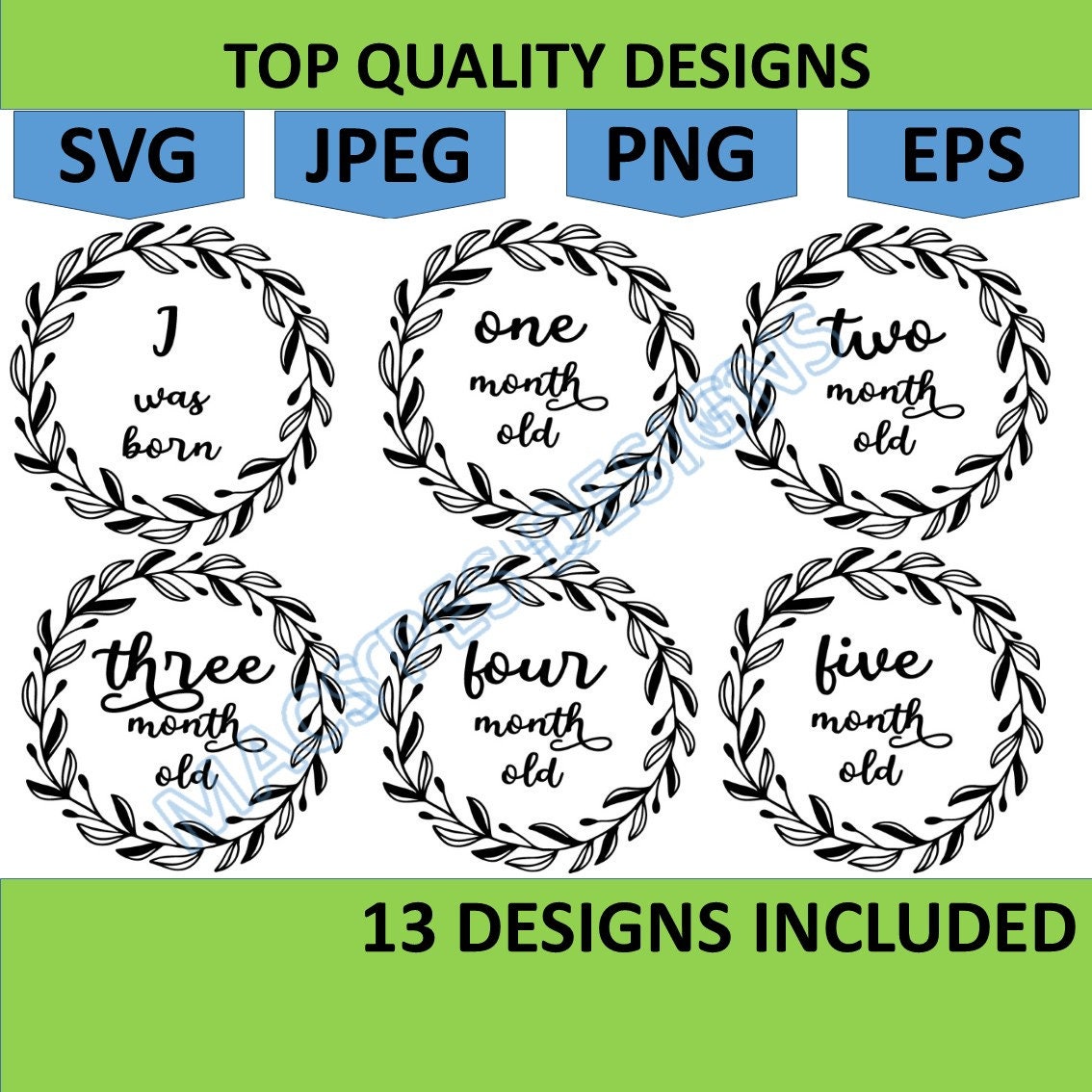 Cute Baby Milestone Rounds SVG Bundle, Monthly Milestone Svg, Baby ...
