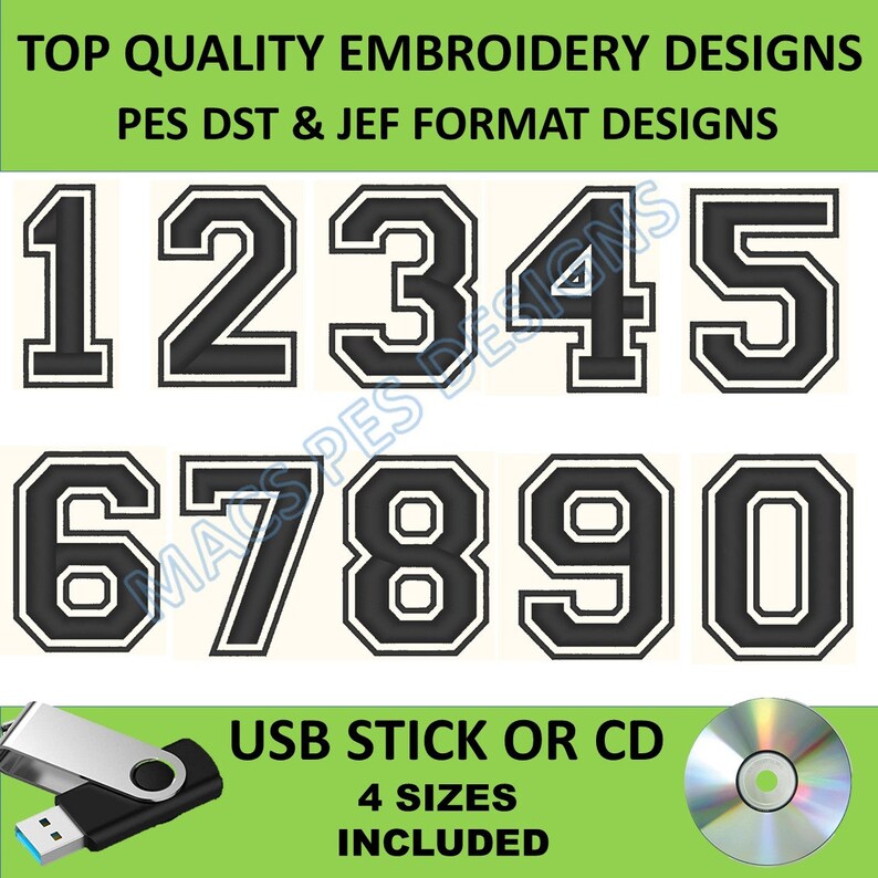 Number Applique Machine Embroidery Designs on USB or Digital Applique ...