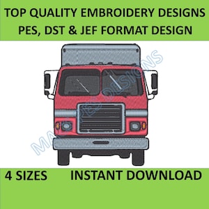 Truck - lorry Design for Embroidery Machine Instant Download digital embroidering files stitch pattern head semi trailer trucking