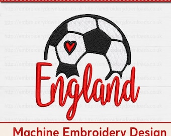 Bandera de fútbol de Inglaterra, bordado de fútbol, diseño DST JEF PES, 3 leones, archivos de bordado, descarga instantánea, Copa del Mundo, 4 tamaños incluidos.
