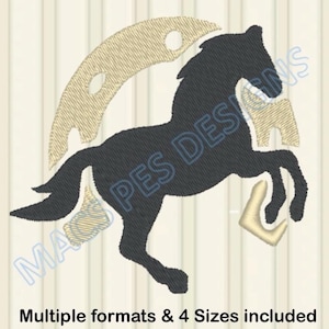 Horseshoe Embroidery Design, Horseshoe embroidery pattern for embroidery machine - 4 SIZES machine embroidery file - INSTANT DOWNLOAD
