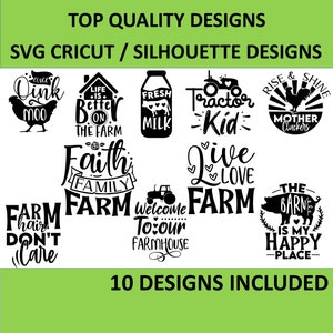 Bauernhof Leben SVG Bundle / Bauernhof SVG / Cut File / Cricut / Silhouette / Lustiger Bauernhof Spruch und Zitate / Clip Art / Vektor