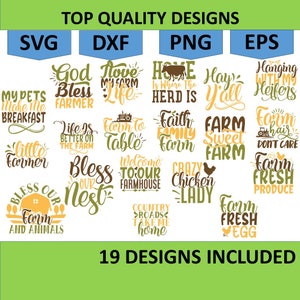 Bauernhof SVG Bundle / Bauernhof SVG / Cut File / Cricut / Sofort download / Silhouette / Lustiger Bauernhof Spruch und Zitate / Clip Art / Vektor