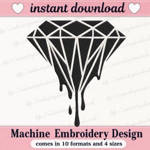 Dripping Diamond Embroidery Design PES JEF DST gemstone Embroidery Machine 4 Sizes pack tshirt Embroidery xxx Design shv csd pes exp hus vip